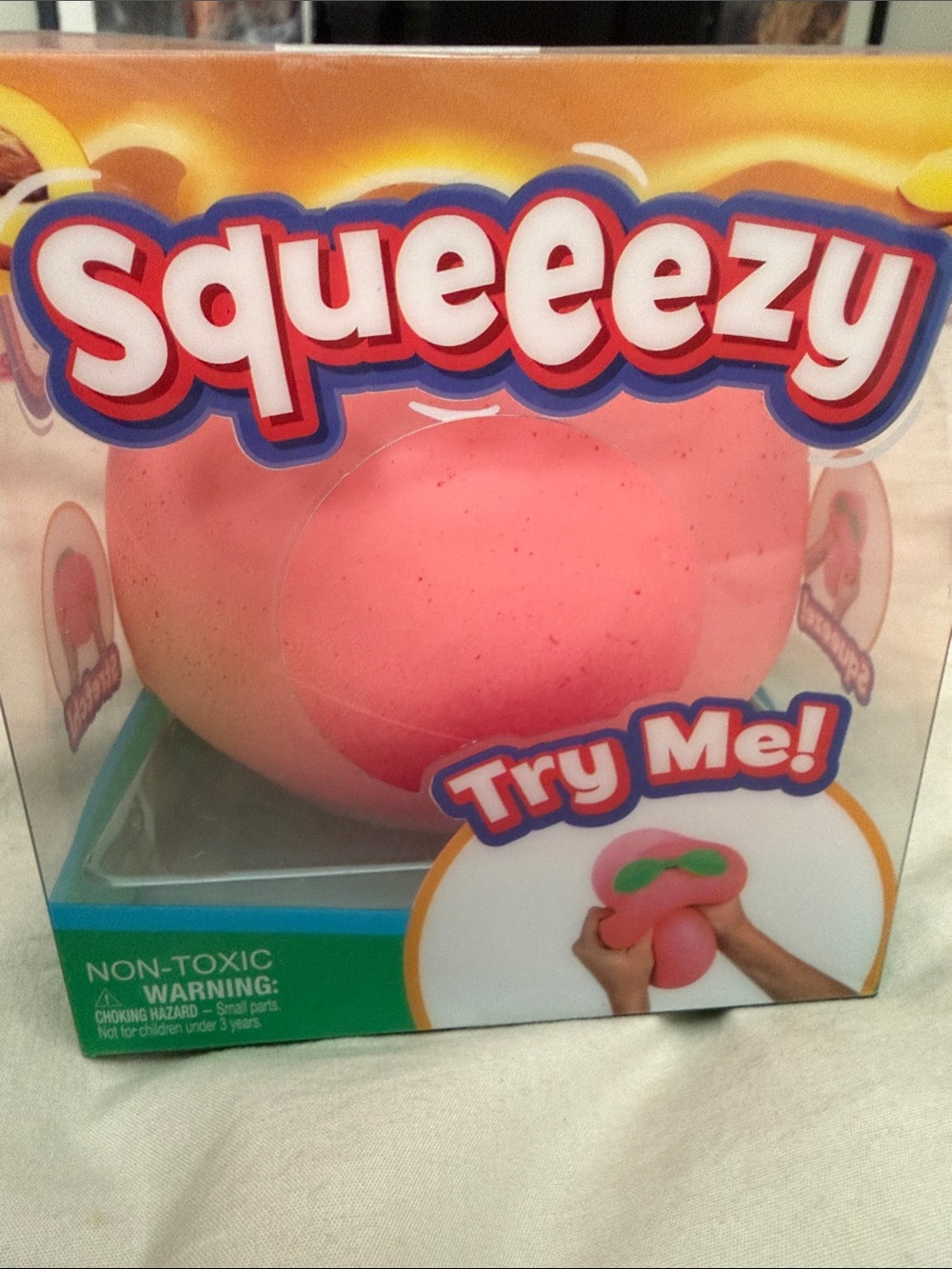 Squeeezy PEACH Pink Stress Ball Toy -